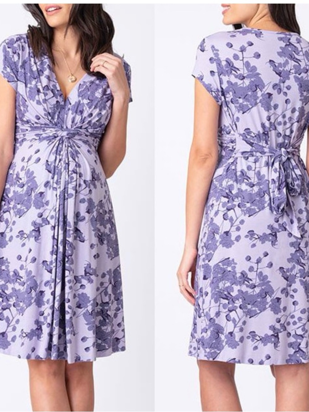 Seraphine Lavender Floral Maternity Dress